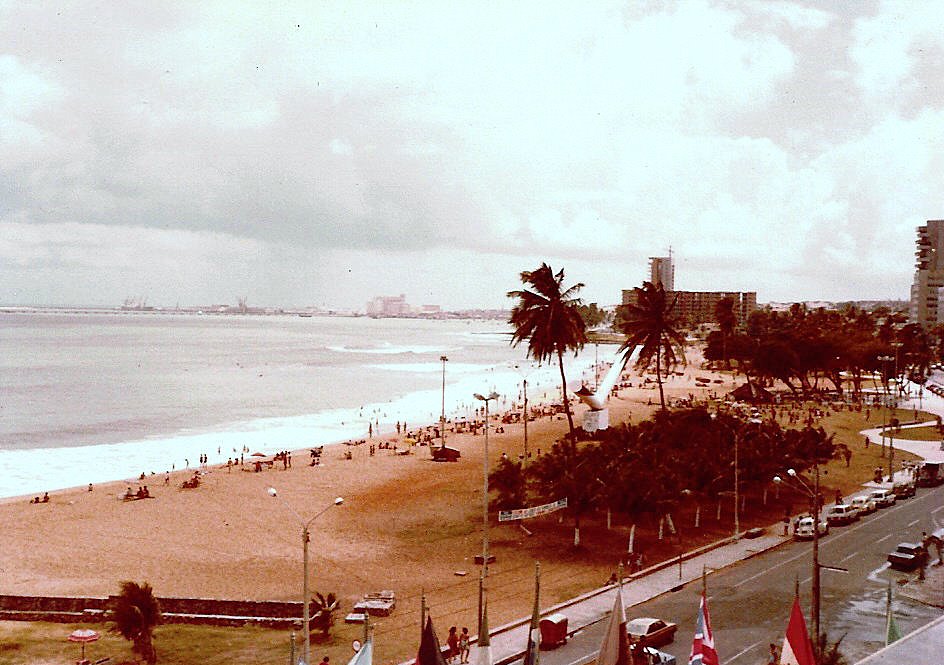 Vista histórica da Avenida Beira-Mar em Fortaleza, em 1980