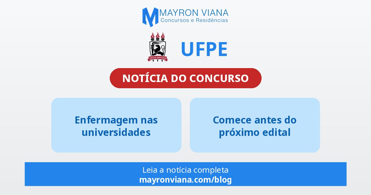 Concurso UFPE: Enfermagem no radar das universidades federais