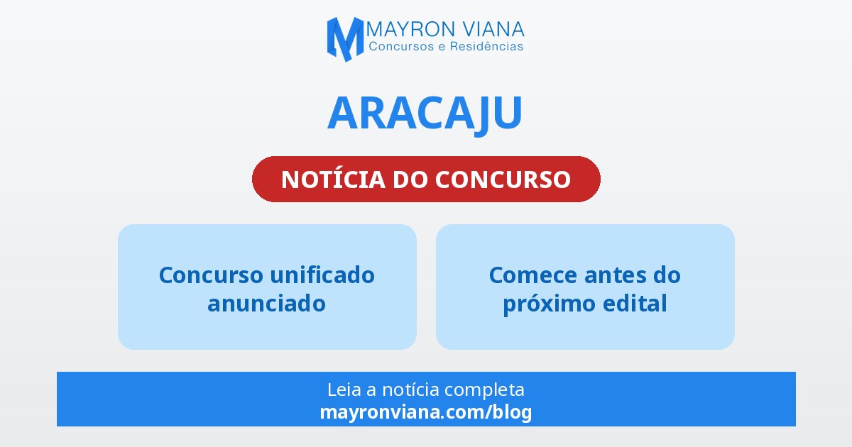 Concurso Aracaju: unificado anunciado com comissão formada