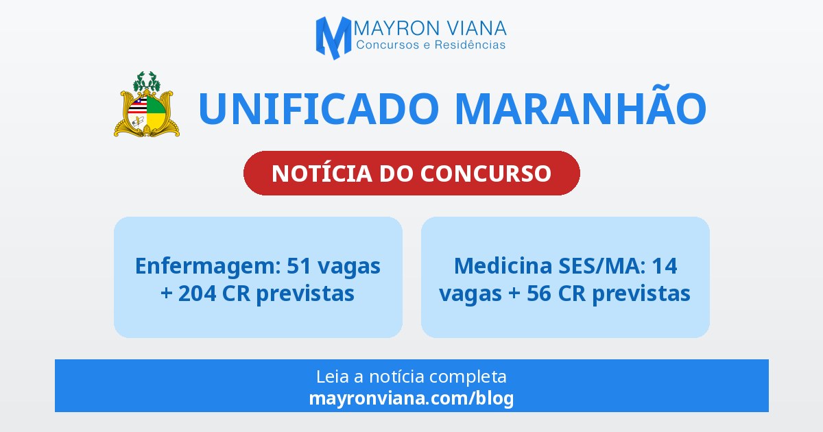 Concurso Unificado Maranhão: vagas previstas para Enfermagem e Medicina