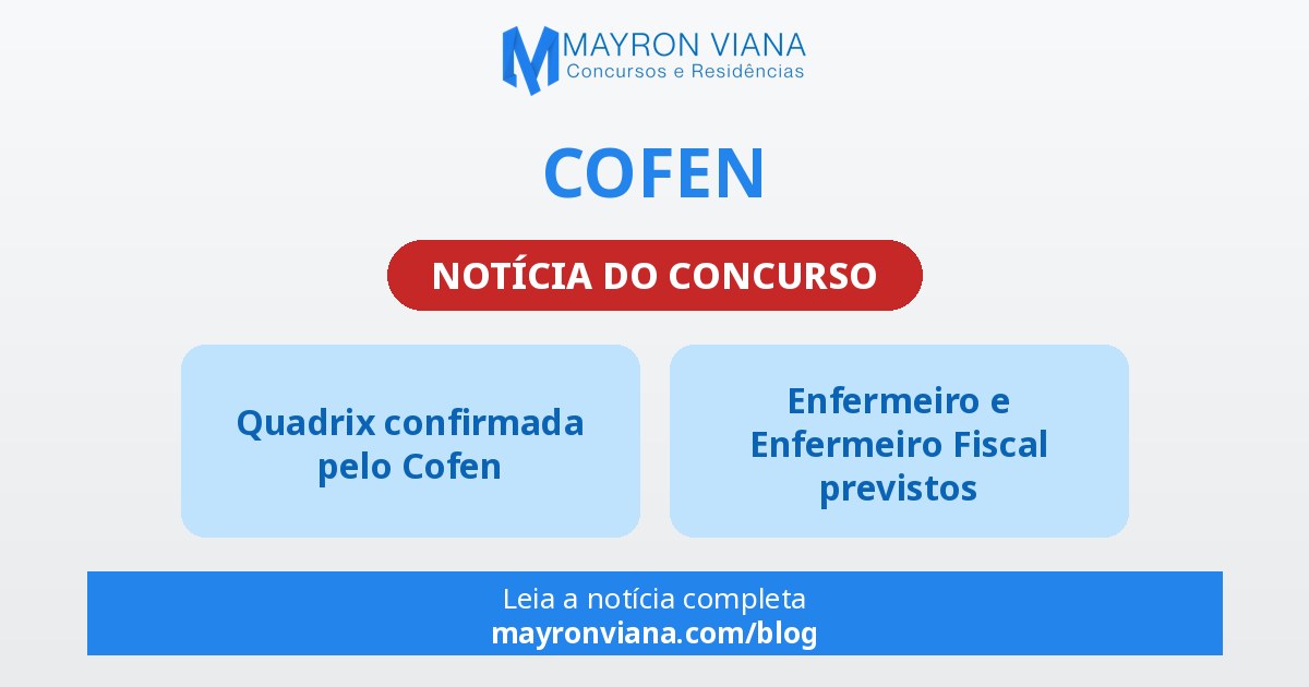Concurso Cofen: Quadrix definida e Enfermagem entre os cargos previstos