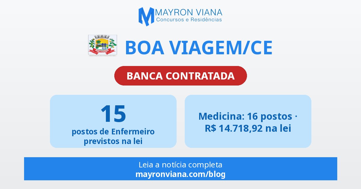 Concurso Boa Viagem/CE: CETREDE contratada e postos previstos para enfermeiros e médicos